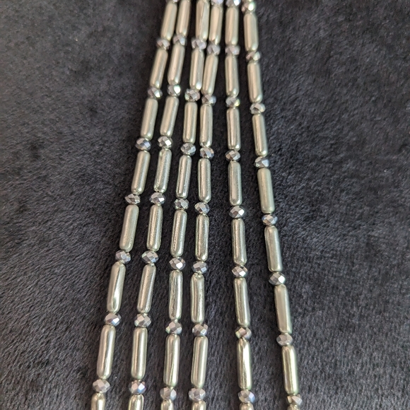 New With Tag Chico's "Sparkle" Multi Strand Silver Tone/Crystal Necklace - Picture 3 of 8